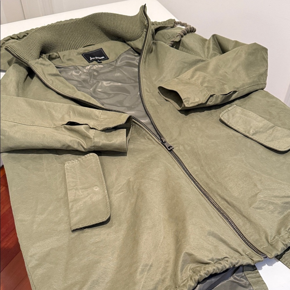 Anorak High Double Collar Full Zip Outdoor Autumn Warm Rain/Wind Boyfriend Fit M - Picture 4 of 13